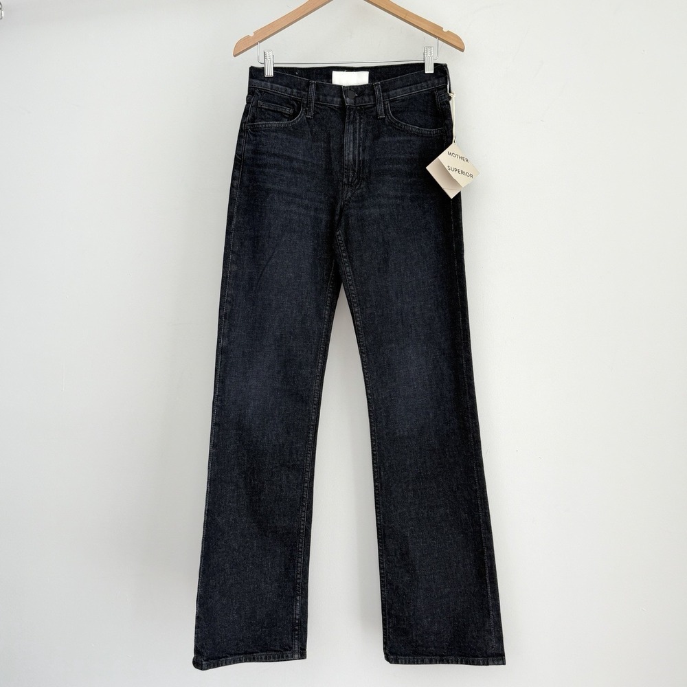 Mother The Reifler Jeans Womens 26 Starry Eyed Black Straight Leg Mid rise NWT